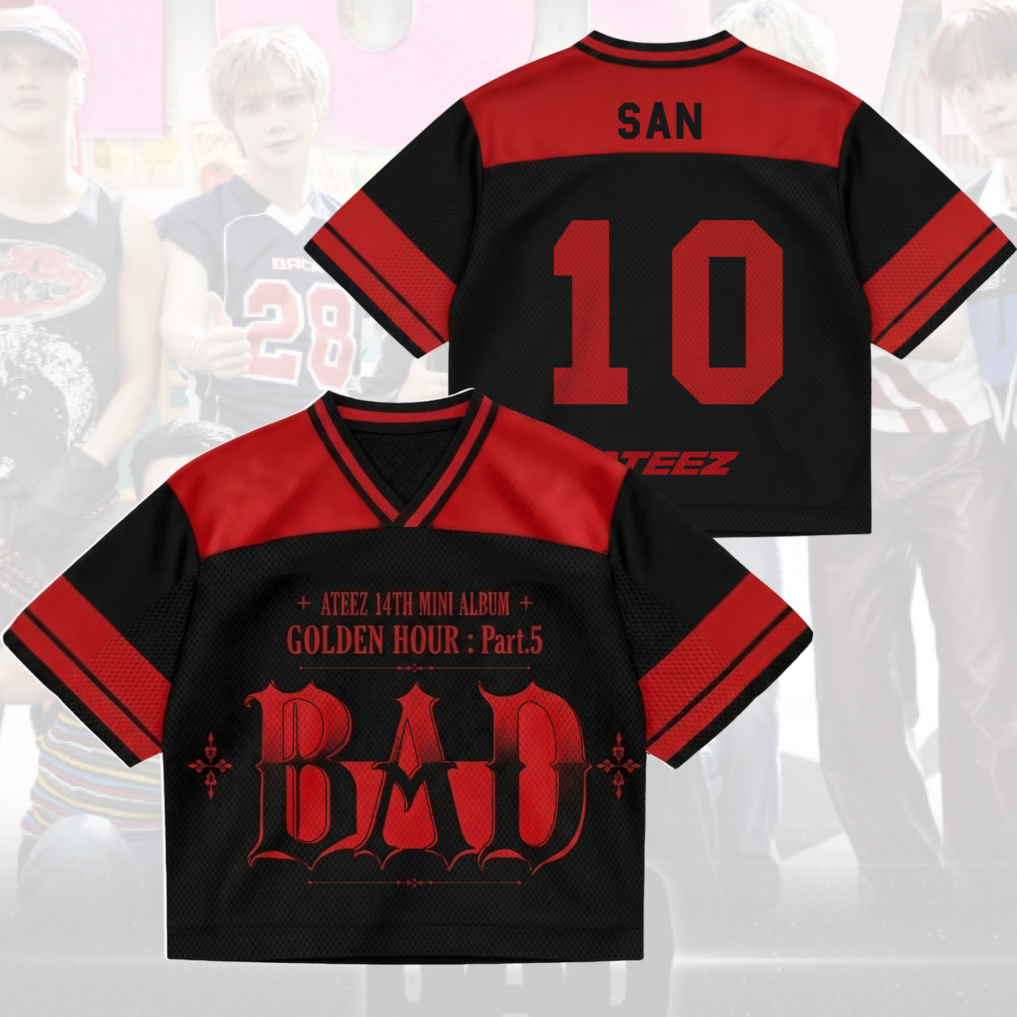 Bad ATEEZ Golden Hour Part 5 Mixed Mesh Jersey Fan Edition