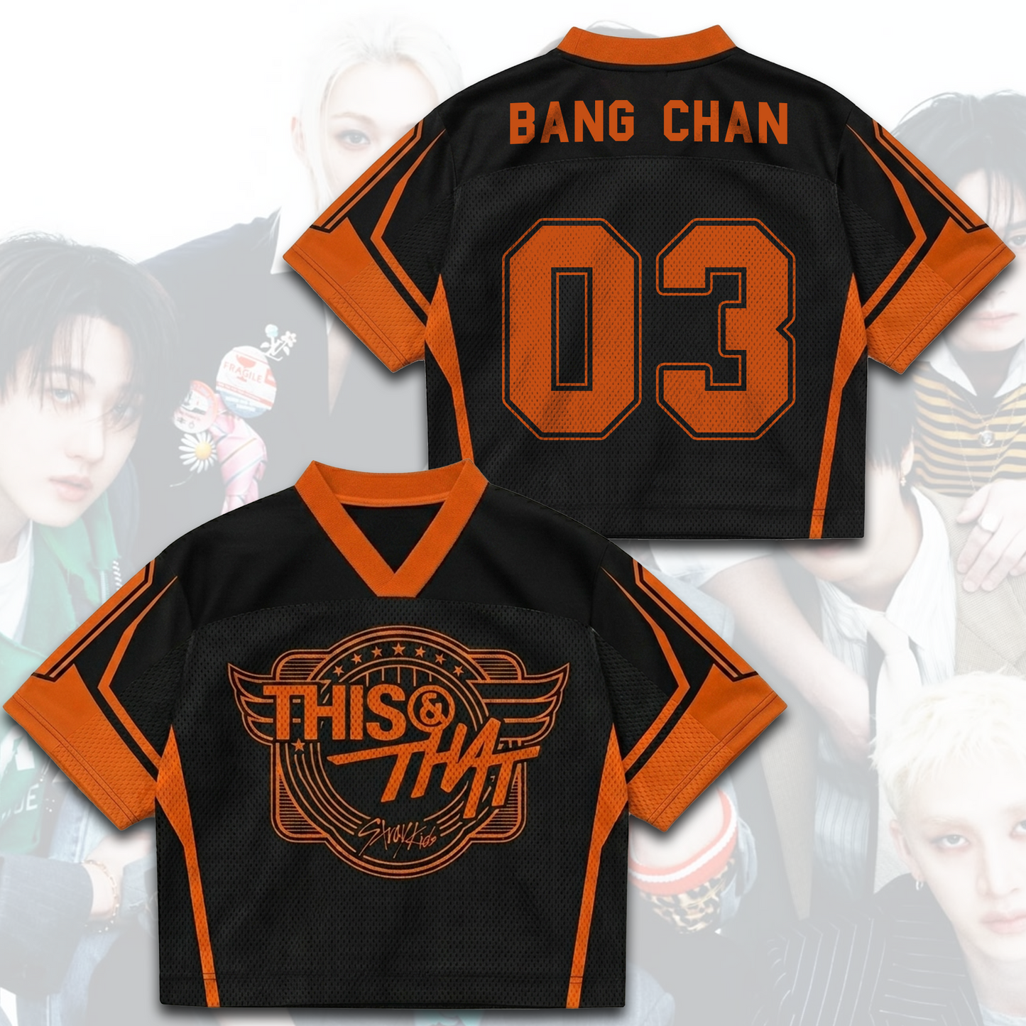 Dynamic Winged Stray Kids This That Mixed Mesh Jersey Top Fan Gift