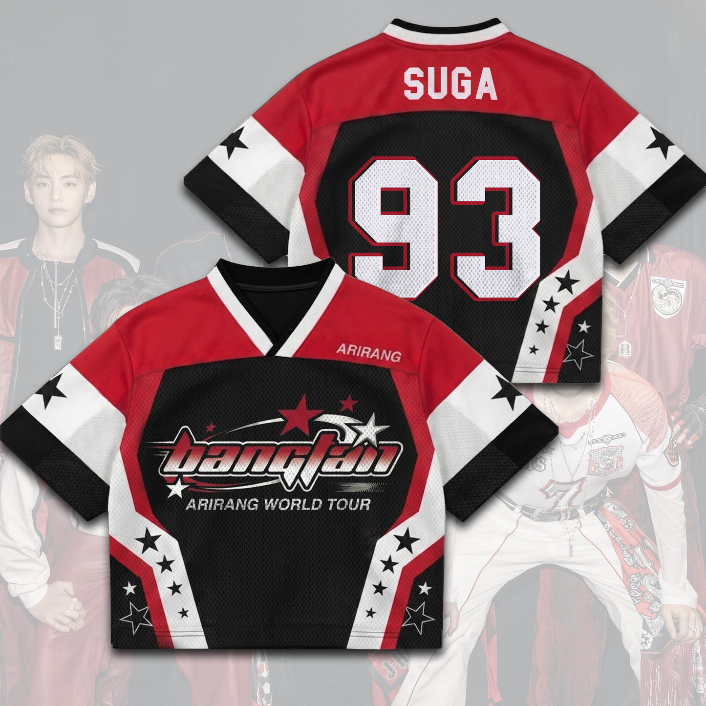 Bangtan Boys 2026 World Tour BTS Mixed Mesh Jersey Gift For Fans