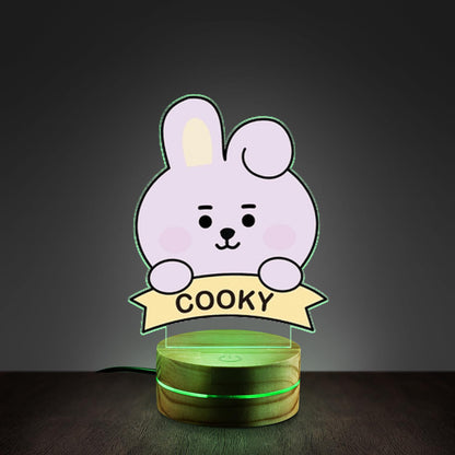 WAVESTEEᵀᴹ BT21 Acrylic LED Lamp – 16 RGB Colors