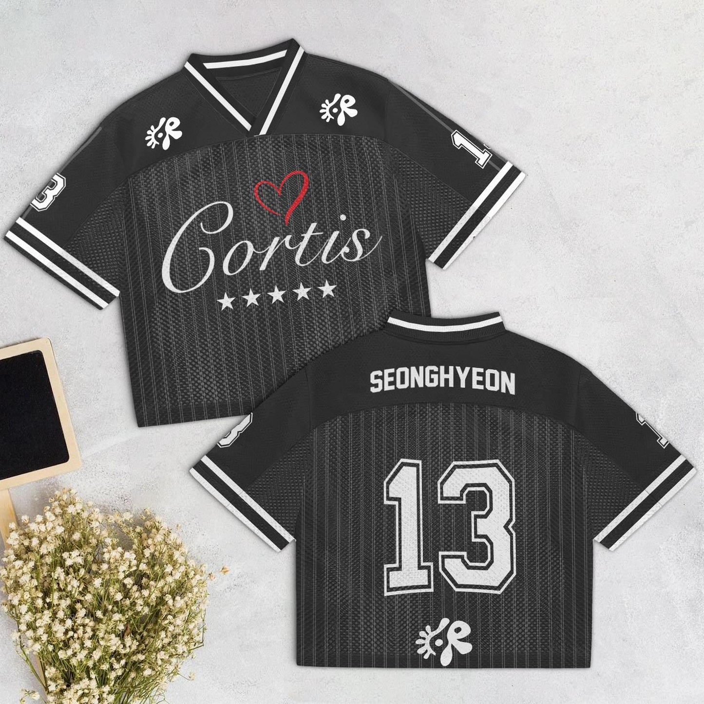 I Love U Cortis Member Mixed Mesh Jersey Football, Cortis Gift For Fans