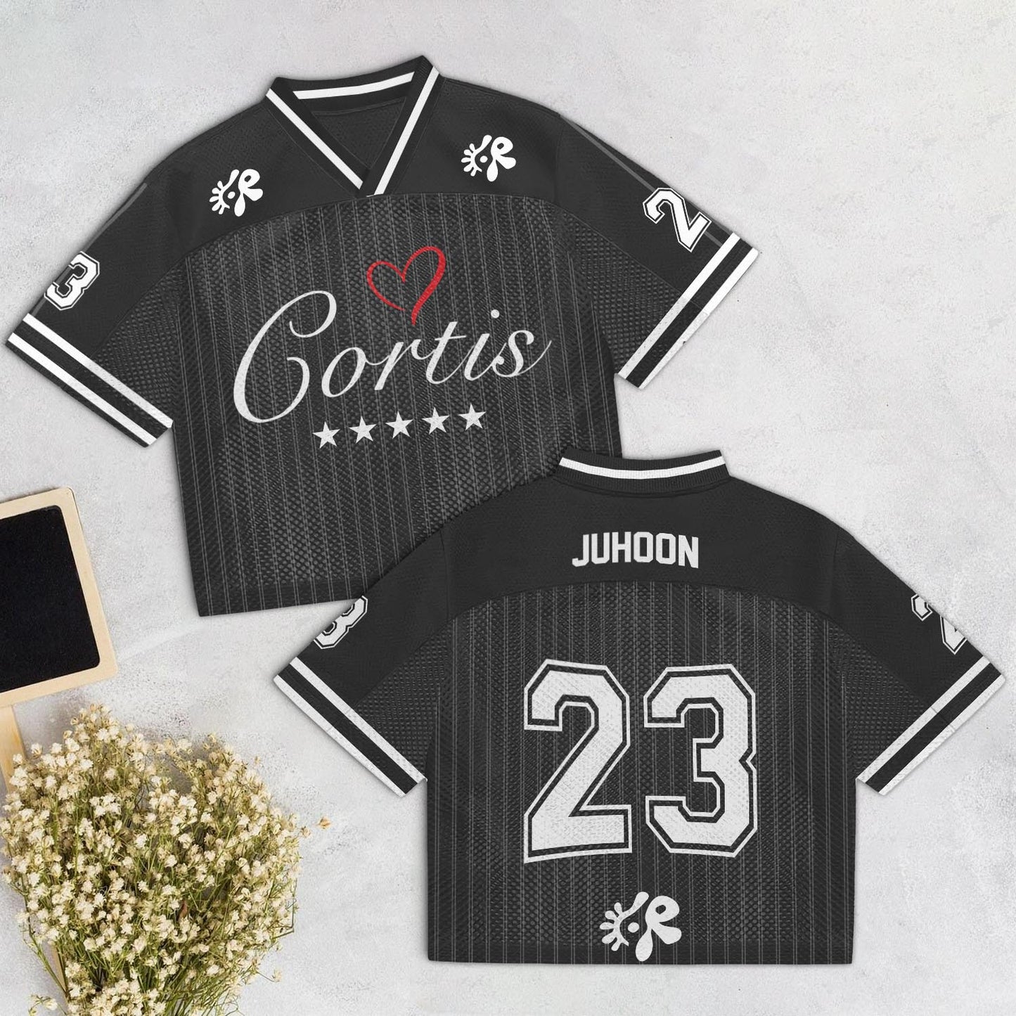 I Love U Cortis Member Mixed Mesh Jersey Football, Cortis Gift For Fans