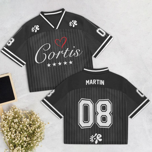 I Love U Cortis Member Mixed Mesh Jersey Football, Cortis Gift For Fans