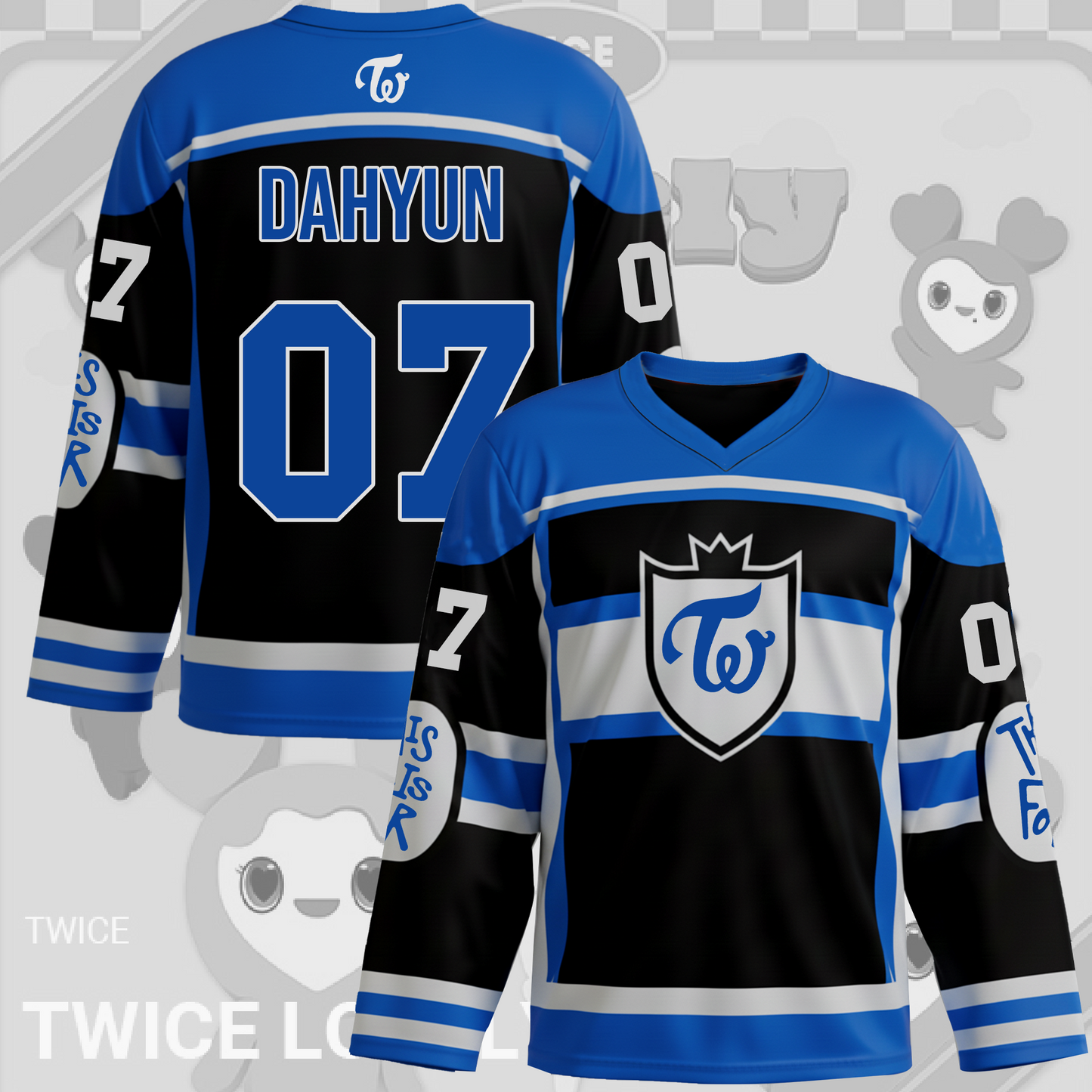 Sporty Twice This is For Blue Black Hockey Jersey