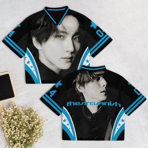 Jungwon K-Pop Vintage Mesh Jersey | THE SIN VANISH 7th Mini Album Retro Shirt