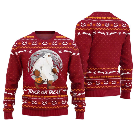 Trick Or Treat Yeti Cute Halloween Ugly Sweater