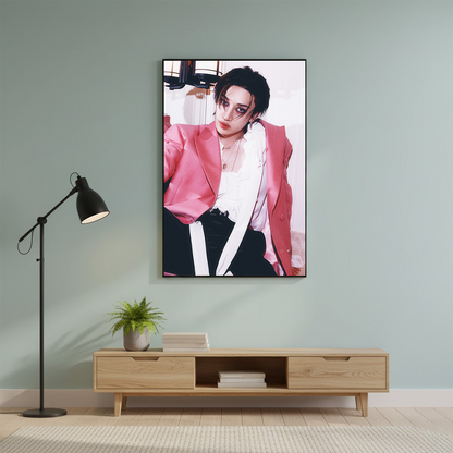 Bang Chan DO IT Album Canvas – Stray Kids Leader K-Pop Wall Art, Aesthetic Pink Outfit Photo, Gift for STAY
