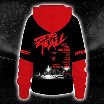 Dynamic ATEEZ 2027 World Tour Zero To All Shortstop Hoodie For Atiny