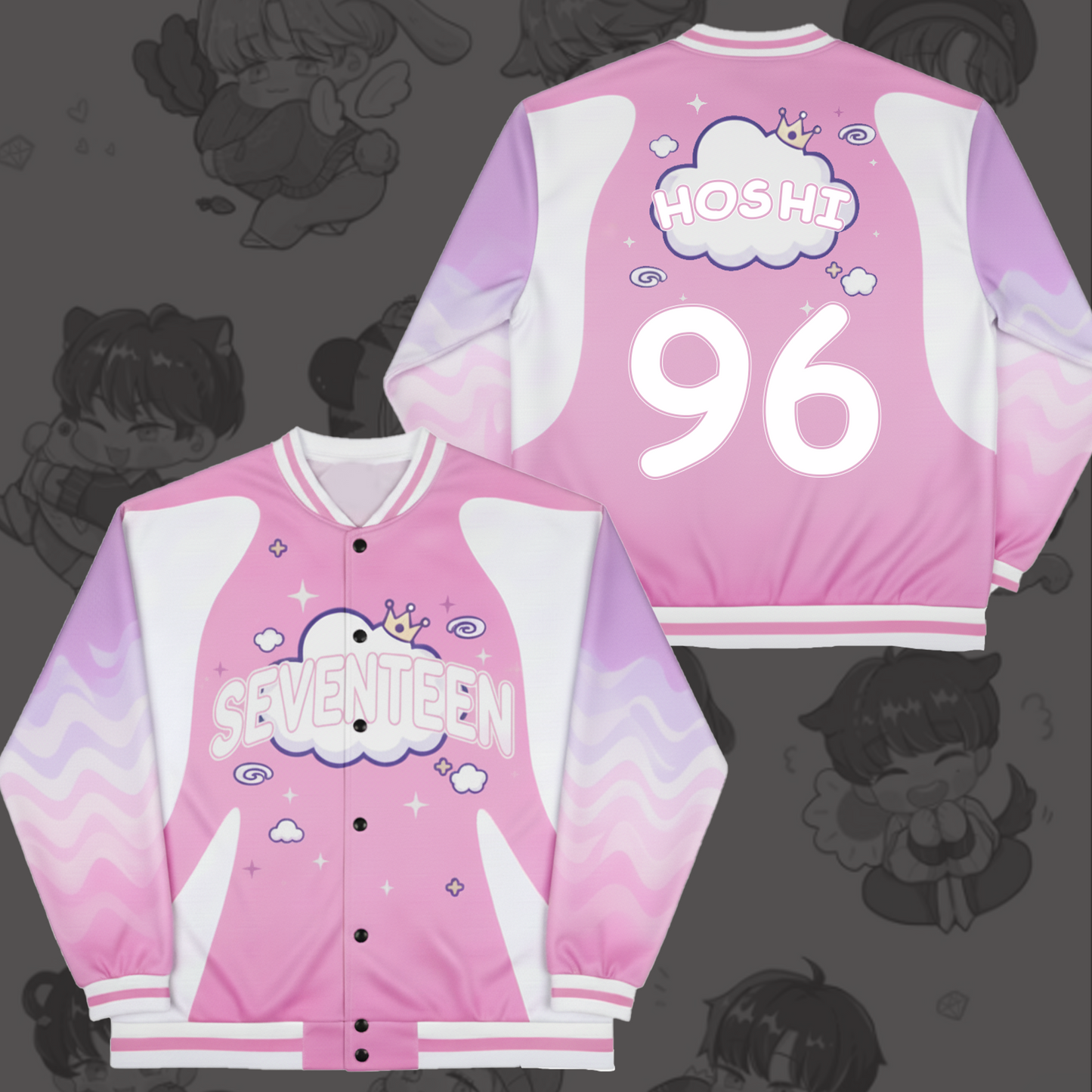 WAVESTEEᵀᴹ Seventeen Pinkwave Tour Baseball Jacket