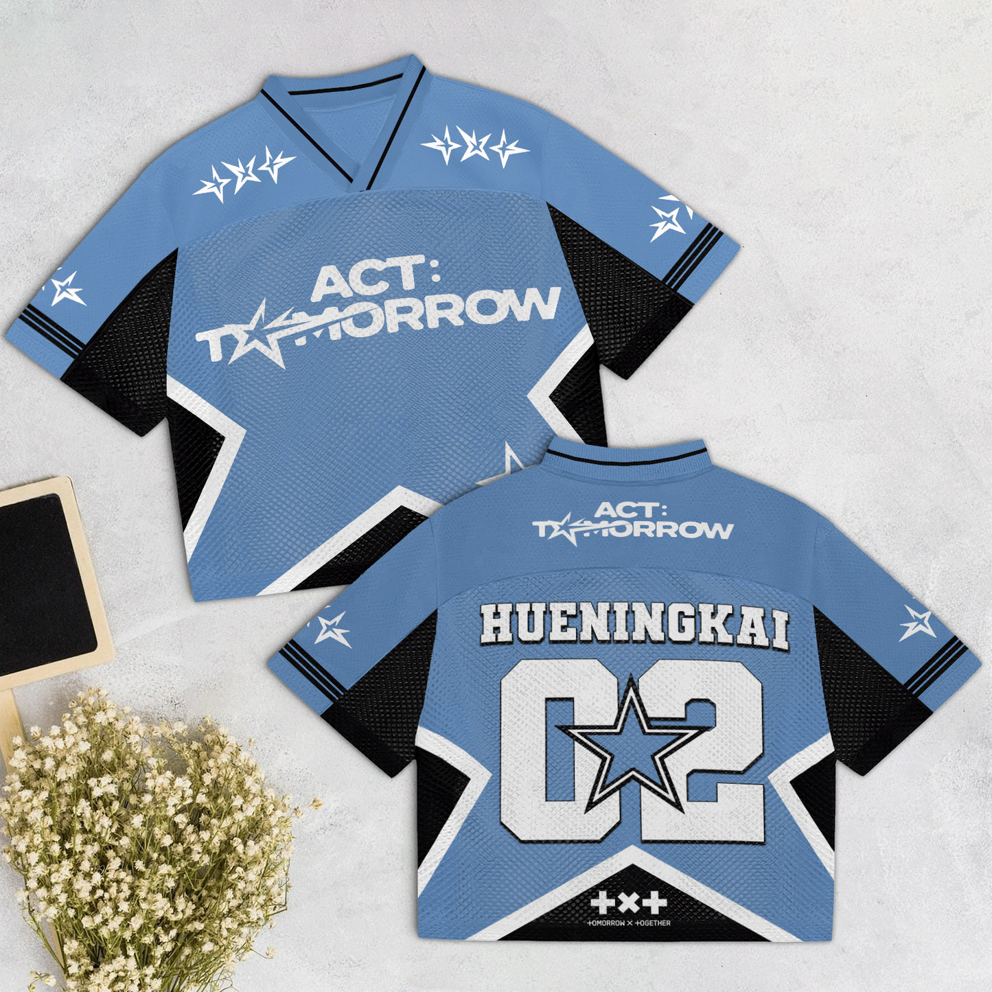 2025 World Tour ACT:TOMORROW Mixed Mesh Jersey Football Ver Black Light Blue