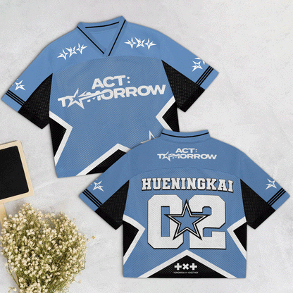 2025 World Tour ACT:TOMORROW Mixed Mesh Jersey Football Ver Black Light Blue