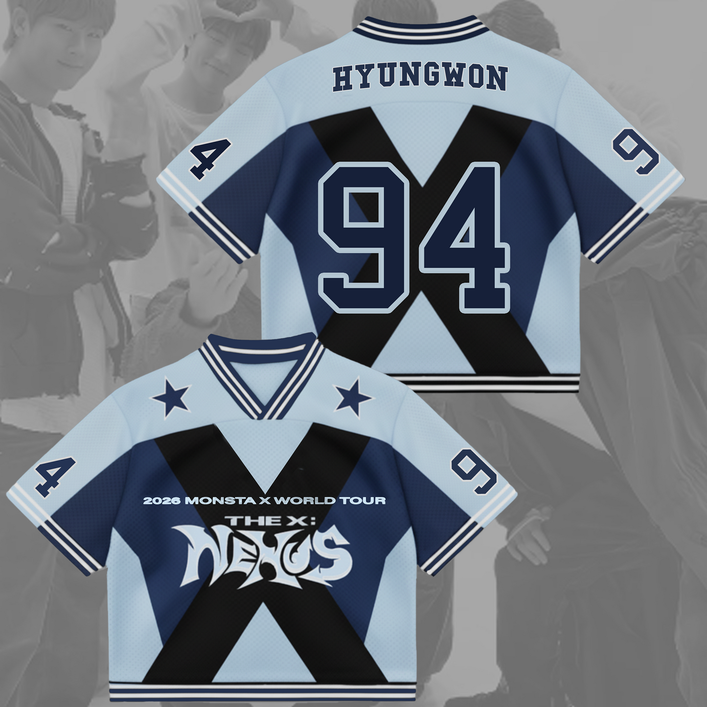 Monsta X World Tour The X Mixed Mesh Jersey Gift For Fans