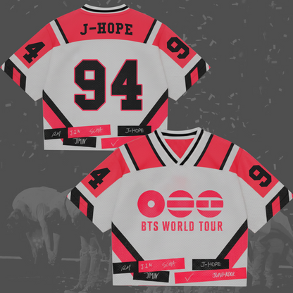 Critical Red Zone BTS World Tour Mixed Mesh Jersey Gifts