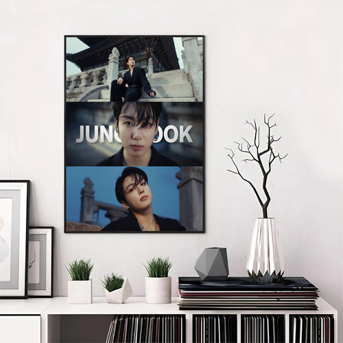 Kpop Jungkook Aesthetic Photo Collage Canvas Decor