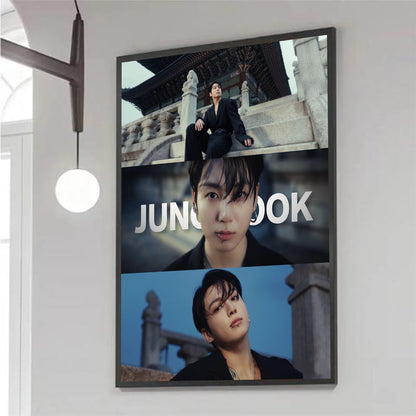 Kpop Jungkook Aesthetic Photo Collage Canvas Decor