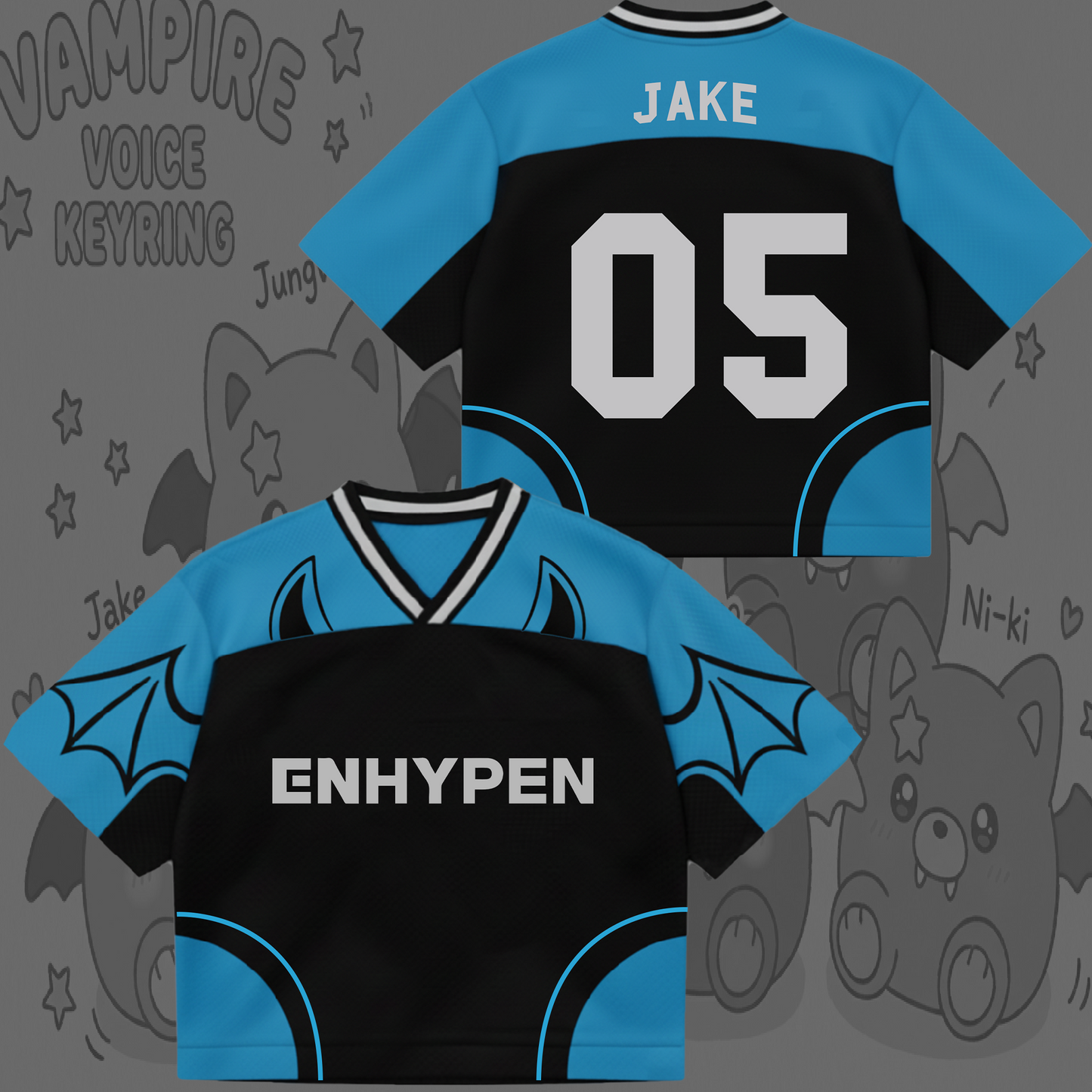 Cute Enhypen Vampire Voice The Sin Vanish 7th Album Mixed Mesh Jersey