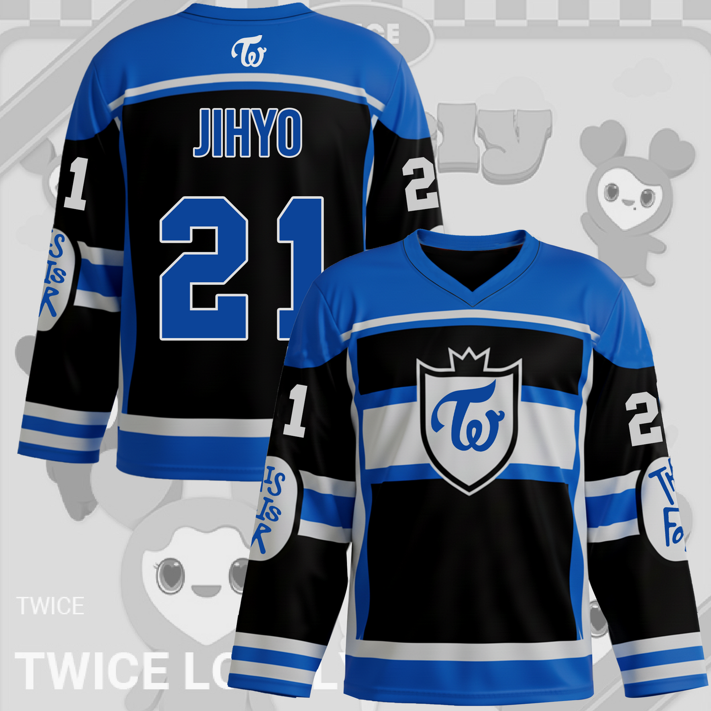 Sporty Twice This is For Blue Black Hockey Jersey