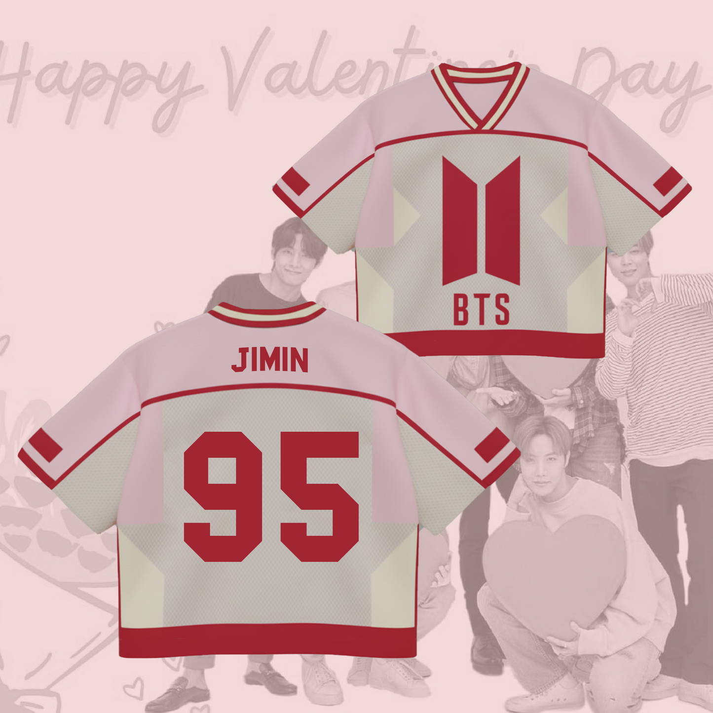 Happy Valentine Day Bts Mixed Mesh Jersey Gift For Army