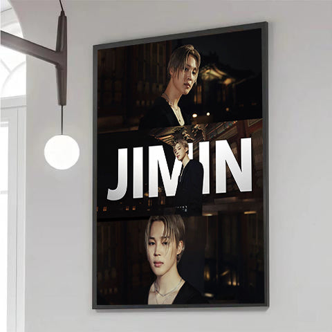 BTS Jimin Aesthetic Collage Canvas Wall Art, Kpop Poster Decor, Park Jimin Gift for Army Fans