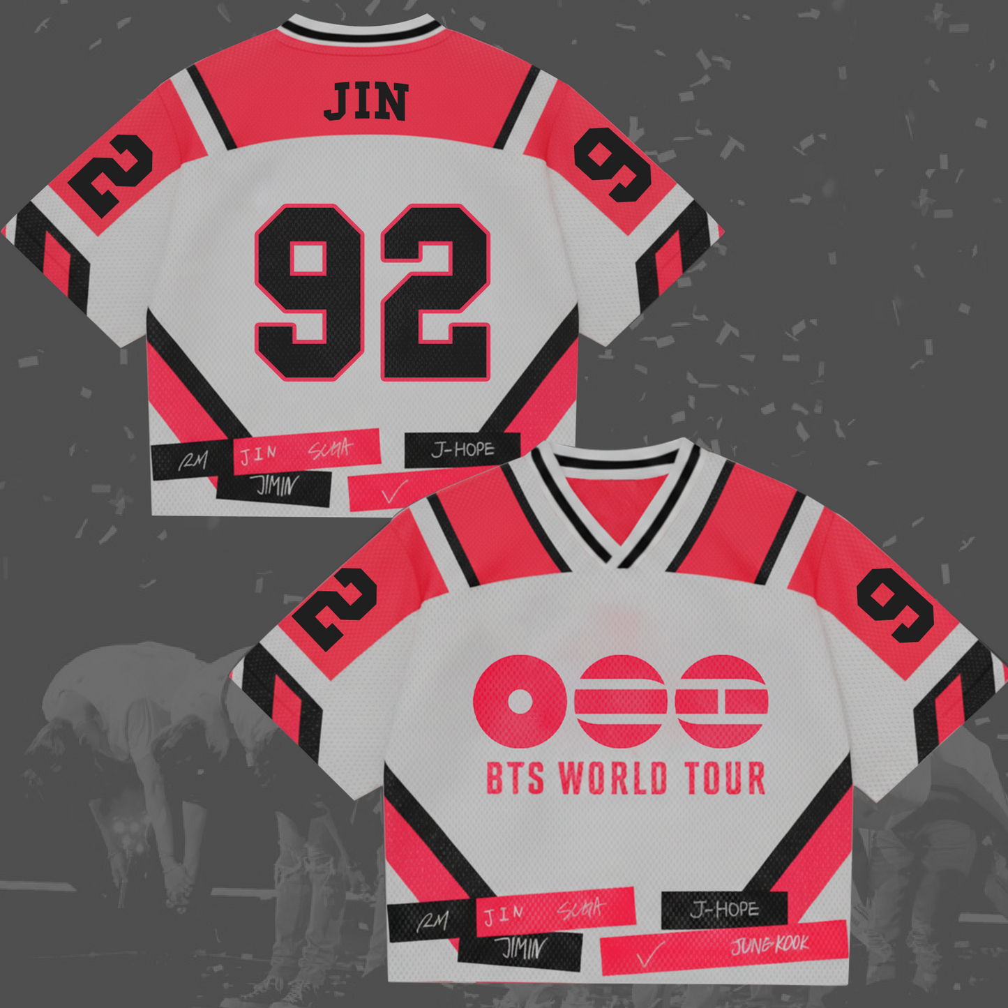 Critical Red Zone BTS World Tour Mixed Mesh Jersey Gifts