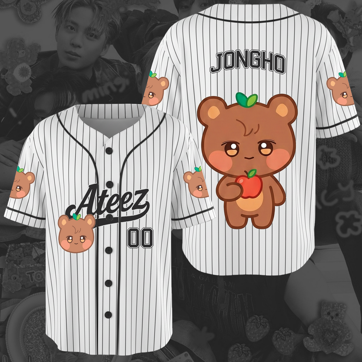 Cute Ateez Aniteez Characters Baseball Jersey Gift For Lovers