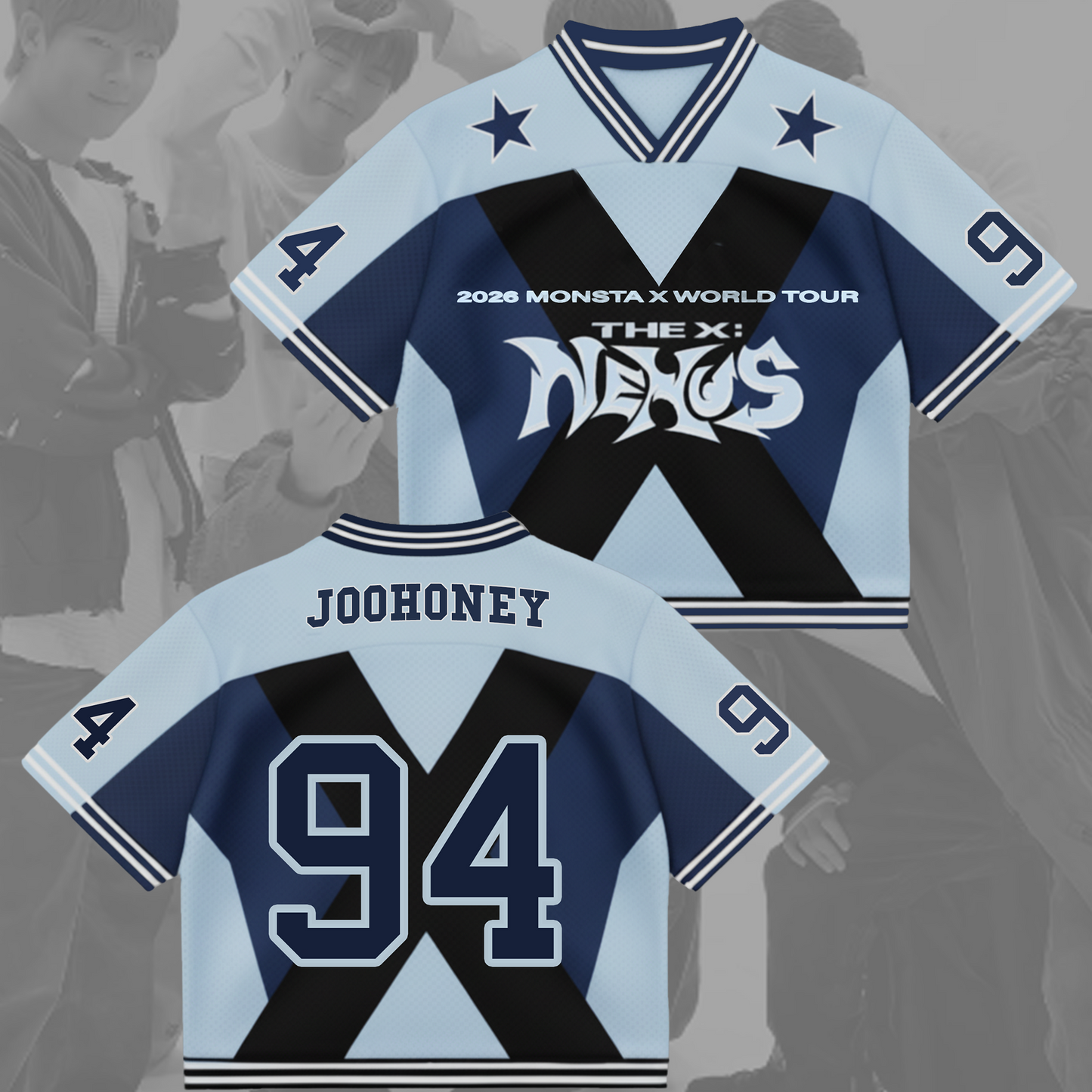 Monsta X World Tour The X Mixed Mesh Jersey Gift For Fans