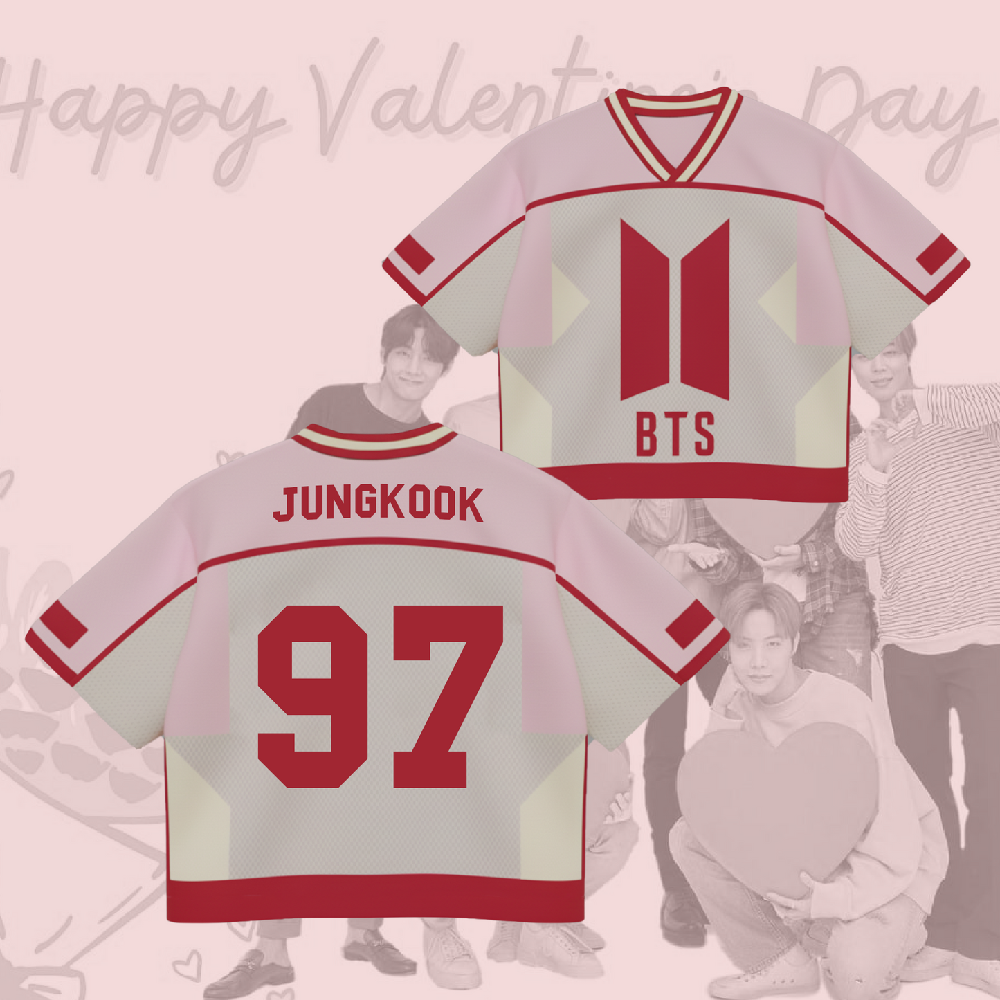 Happy Valentine Day Bts Mixed Mesh Jersey Gift For Army