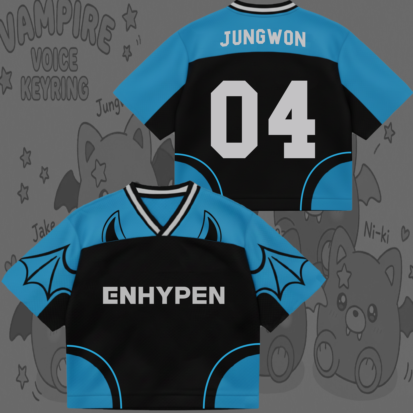 Cute Enhypen Vampire Voice The Sin Vanish 7th Album Mixed Mesh Jersey