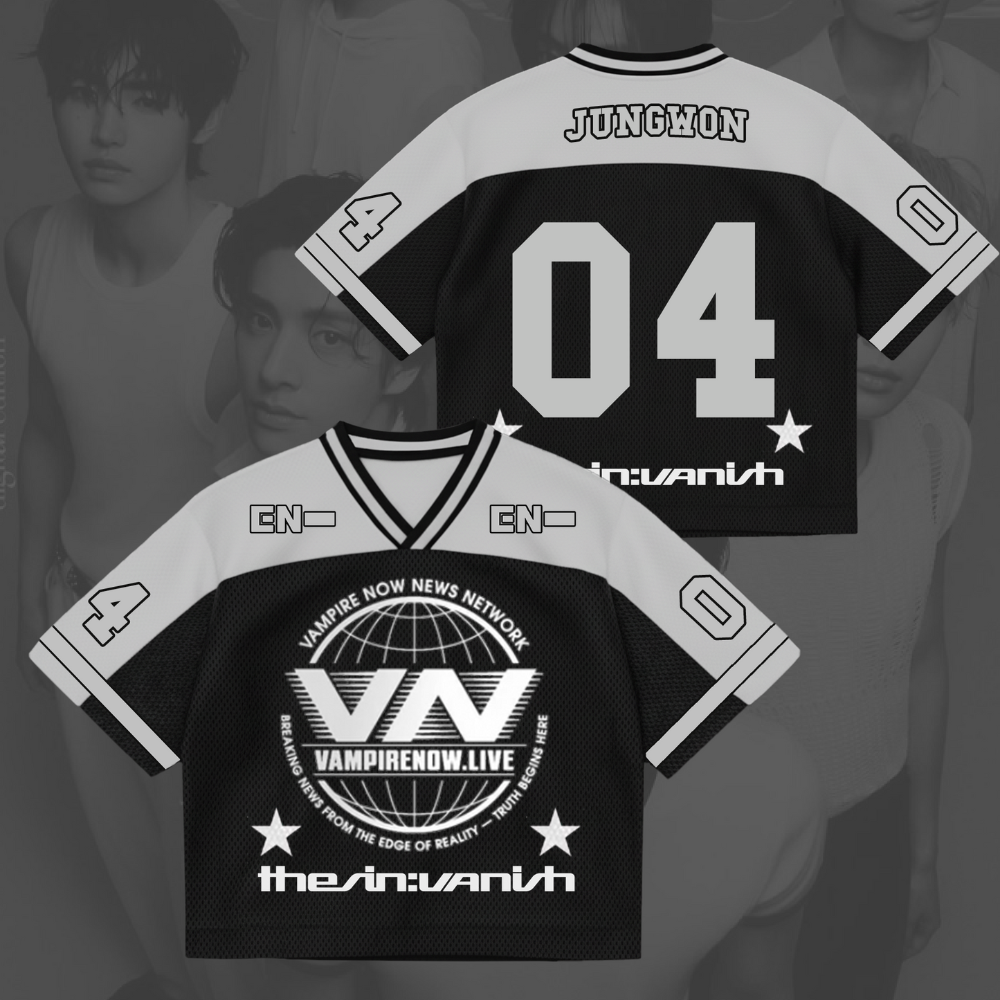 Vampire Now Live Enhypen The Sin Vanish Mixed Mesh Jersey Gift For Fans