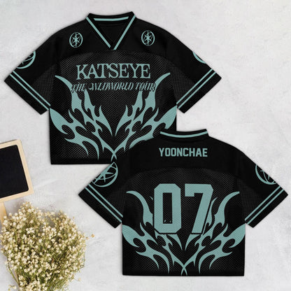 Katseye The Wildworld Tour 2026 Mesh Jersey, Custom Fan Concert Outfit, Lightweight K-Pop Inspired Jersey