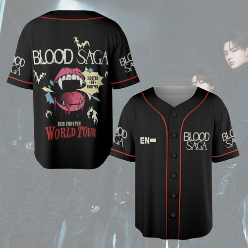 Kpop Blood Saga World Tour Baseball Jersey Fan Concert Outfit