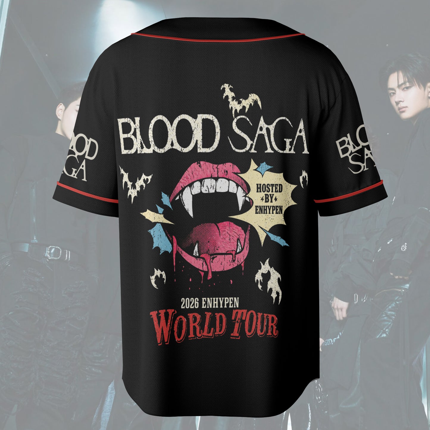 Kpop Blood Saga World Tour Baseball Jersey Fan Concert Outfit