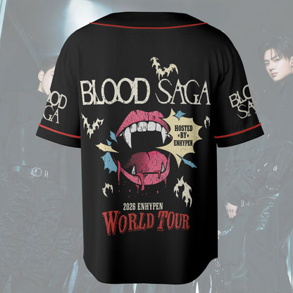 Kpop Blood Saga World Tour Baseball Jersey Fan Concert Outfit