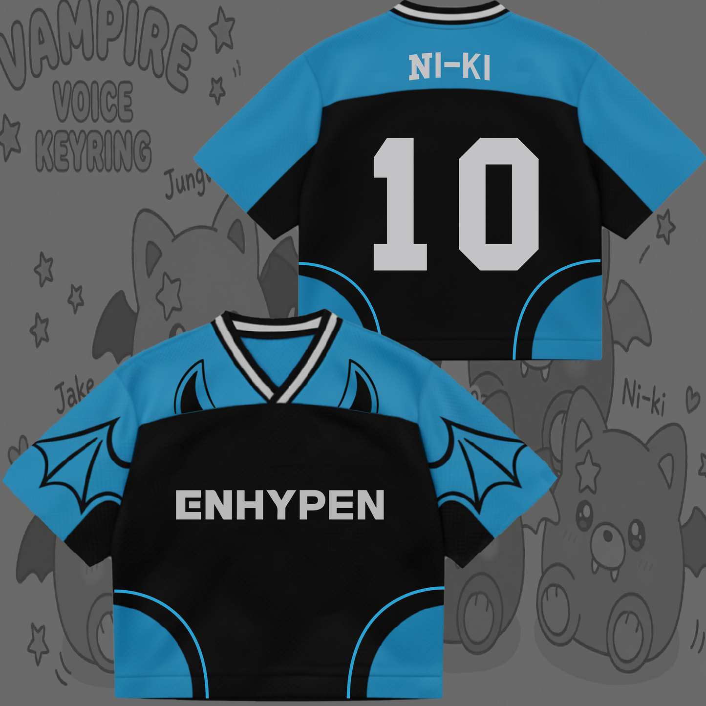 Cute Enhypen Vampire Voice The Sin Vanish 7th Album Mixed Mesh Jersey
