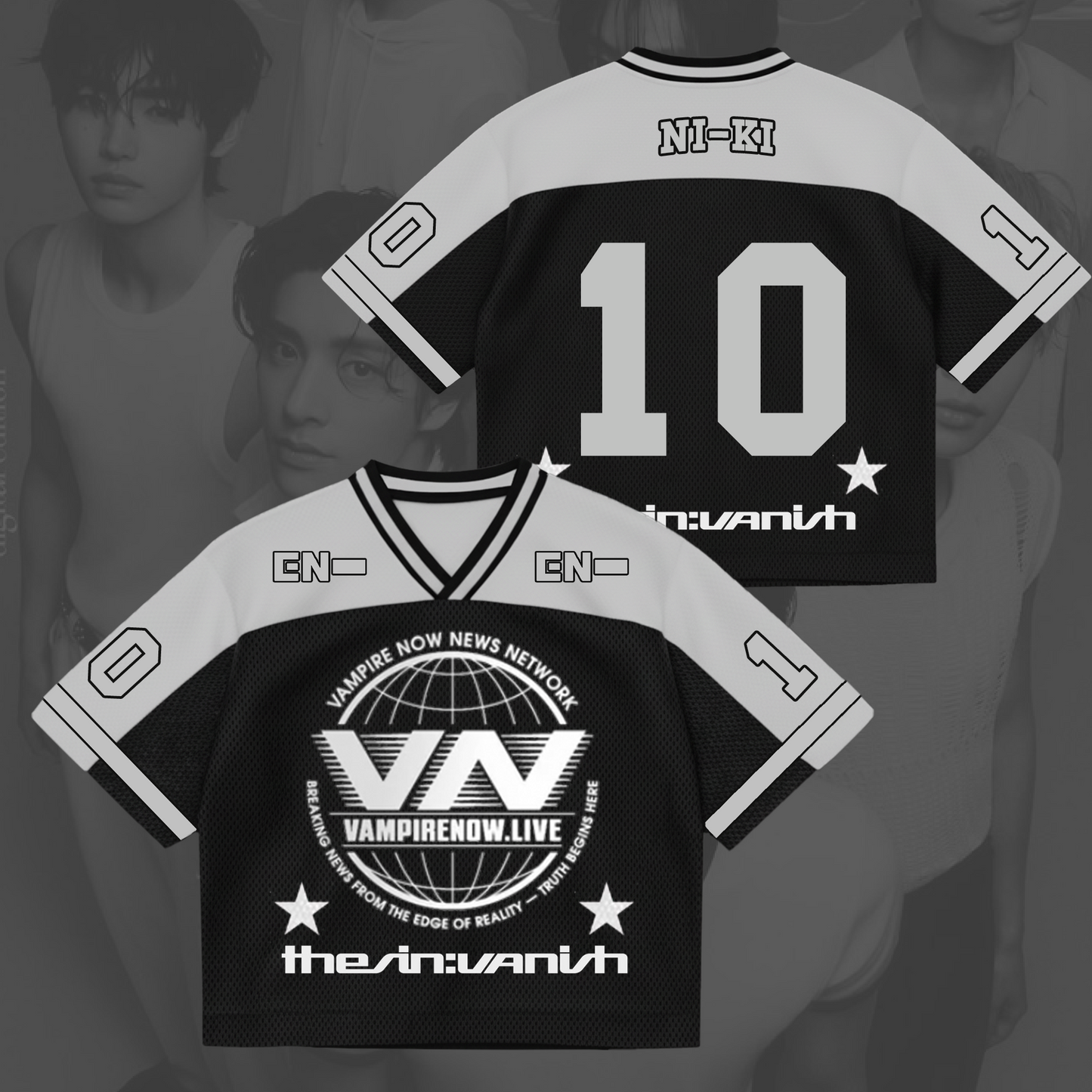 Vampire Now Live Enhypen The Sin Vanish Mixed Mesh Jersey Gift For Fans