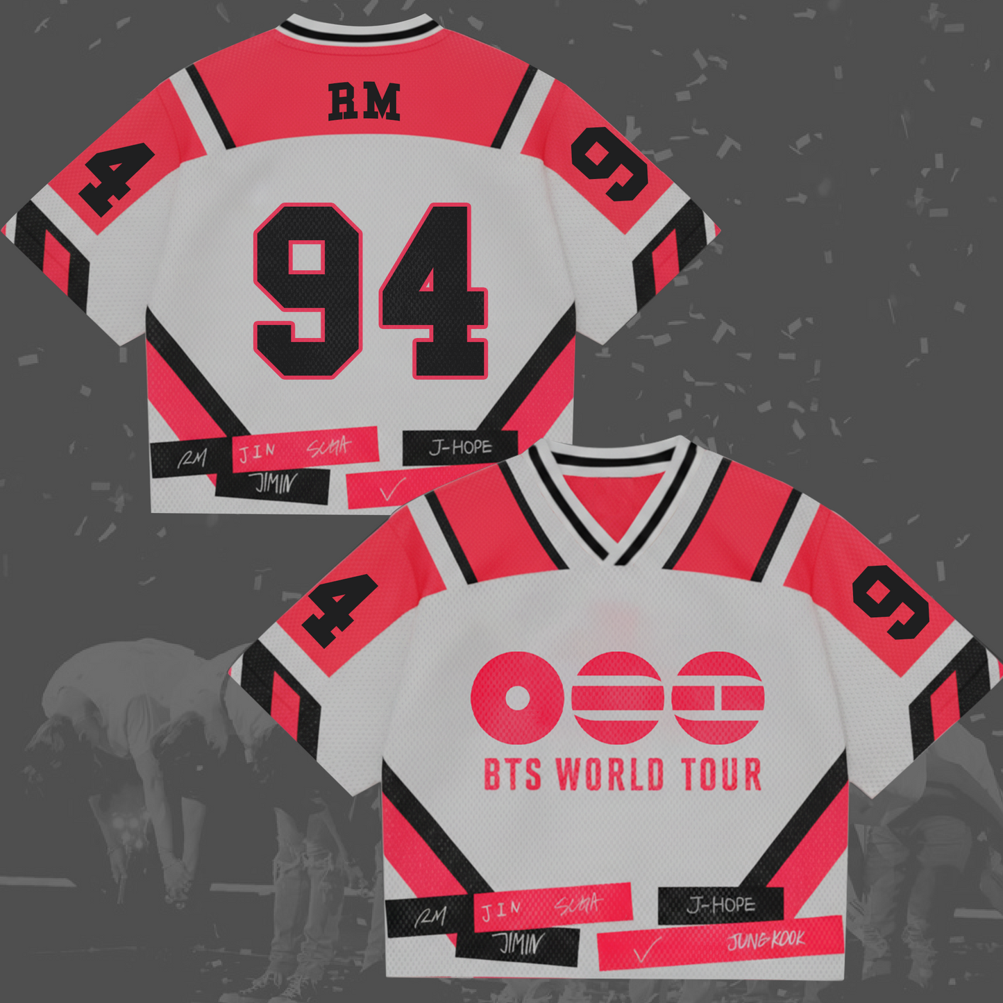 Critical Red Zone BTS World Tour Mixed Mesh Jersey Gifts