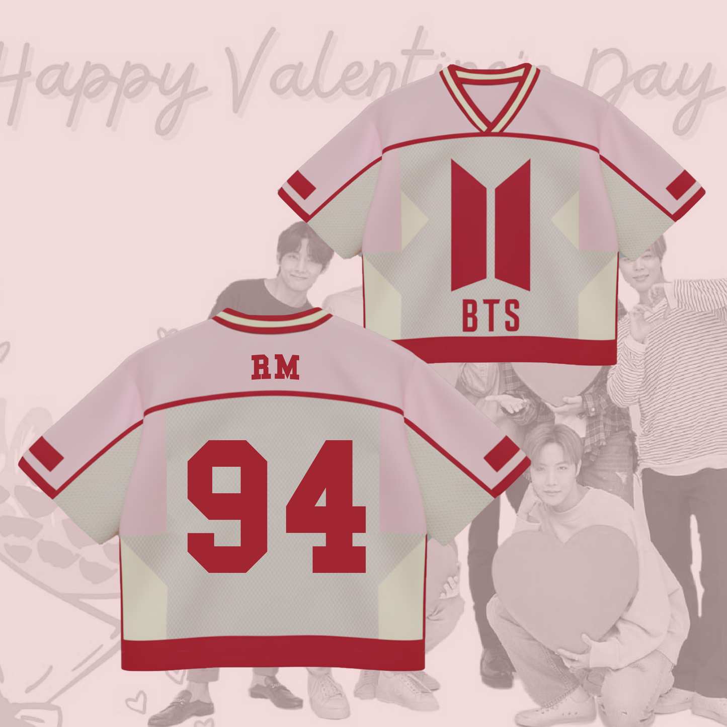 Happy Valentine Day Bts Mixed Mesh Jersey Gift For Army