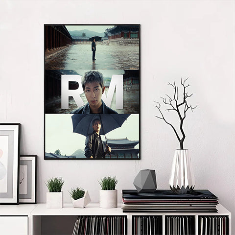 BTS RM Aesthetic Collage Canvas Wall Art, Kpop Poster Decor, Kim Namjoon Room Decor, BTS ARMY Gift, Korean Idol Fan Art