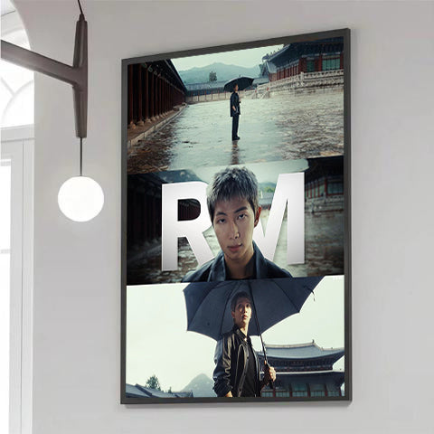 BTS RM Aesthetic Collage Canvas Wall Art, Kpop Poster Decor, Kim Namjoon Room Decor, BTS ARMY Gift, Korean Idol Fan Art