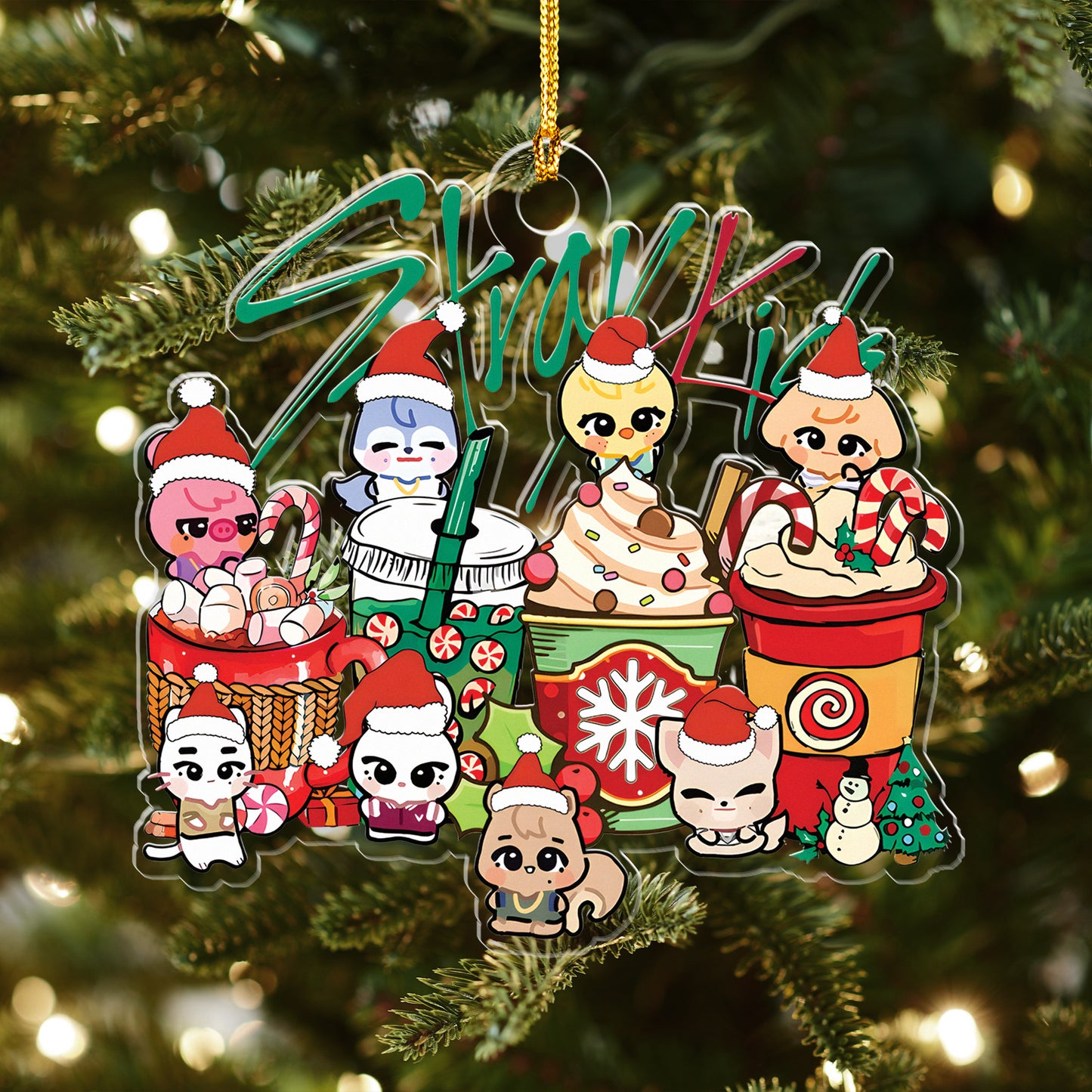 WAVESTEEᵀᴹ SZK Kawaii Merry Christmas Ornament Acrylic Ornament