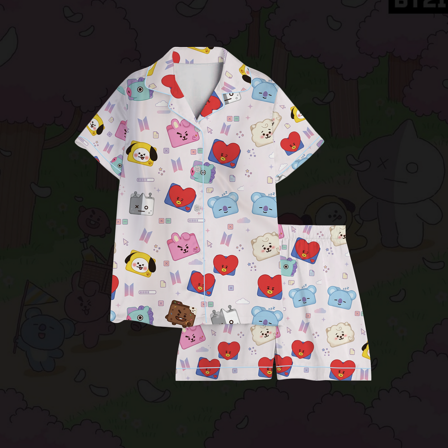 Kawai Folder Bt21 Bts Pajama Set