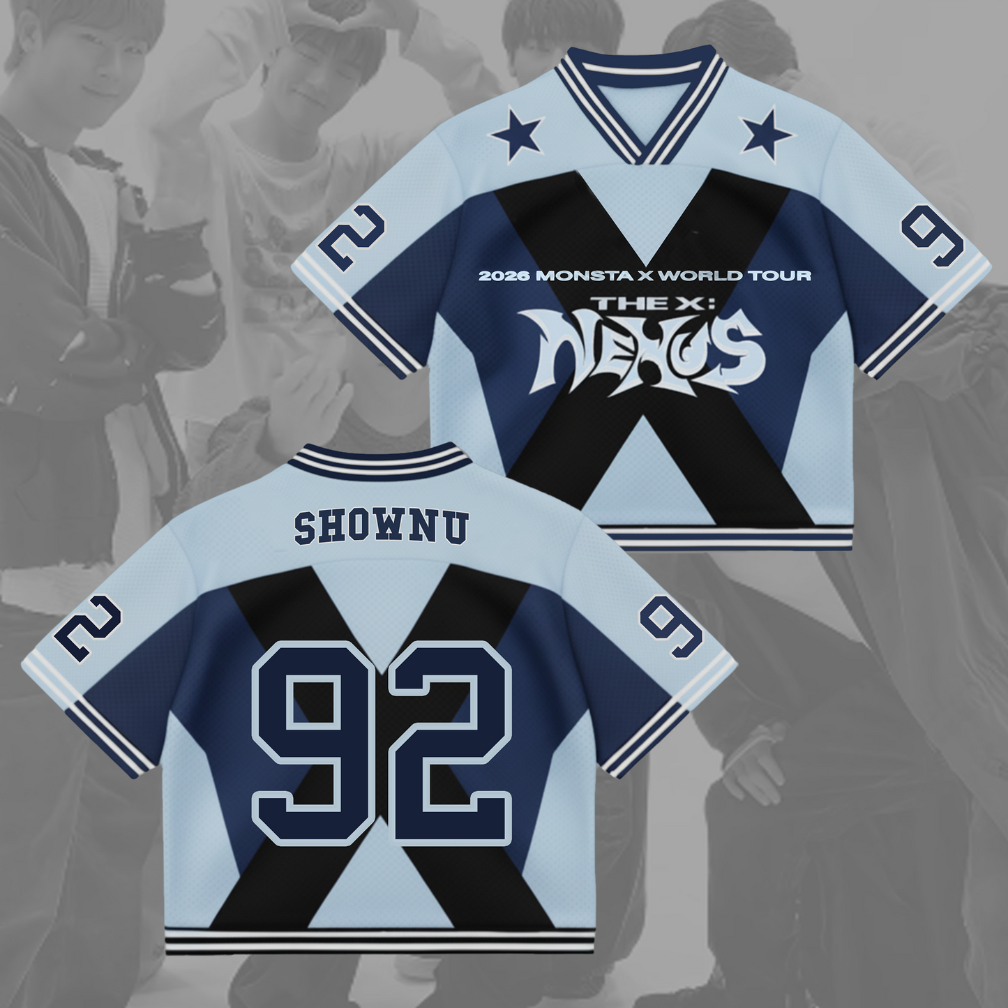 Monsta X World Tour The X Mixed Mesh Jersey Gift For Fans