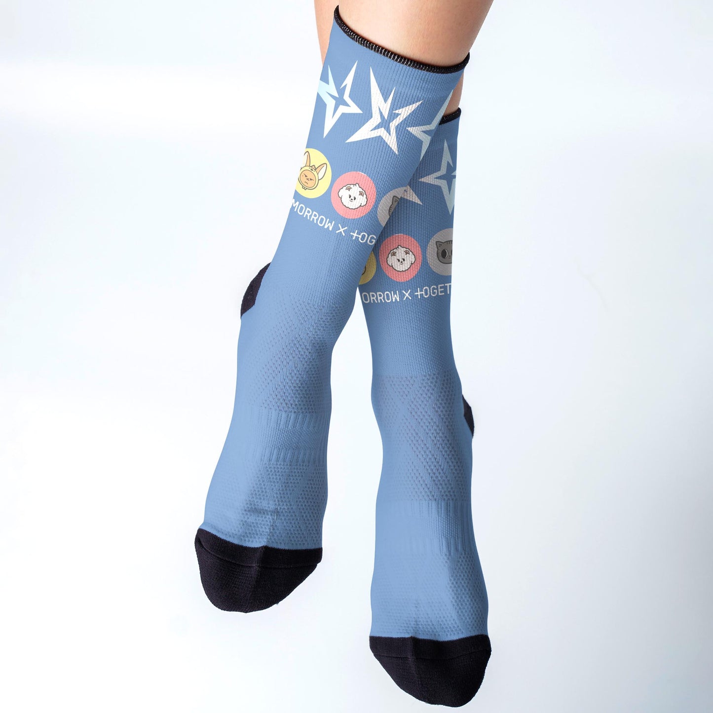 WAVESTEEᵀᴹ  TXT Themed Socks – Soft Cotton Blue Socks for Fans