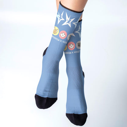 WAVESTEEᵀᴹ  TXT Themed Socks – Soft Cotton Blue Socks for Fans
