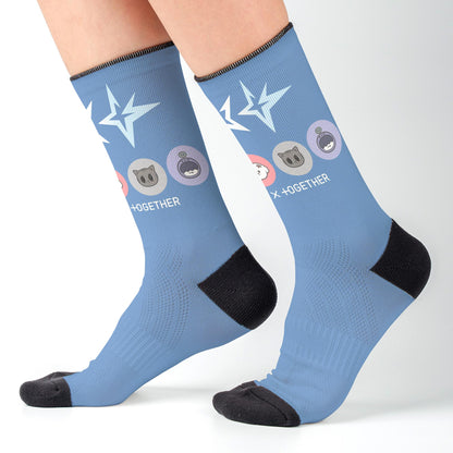 WAVESTEEᵀᴹ  TXT Themed Socks – Soft Cotton Blue Socks for Fans