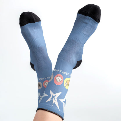 WAVESTEEᵀᴹ  TXT Themed Socks – Soft Cotton Blue Socks for Fans