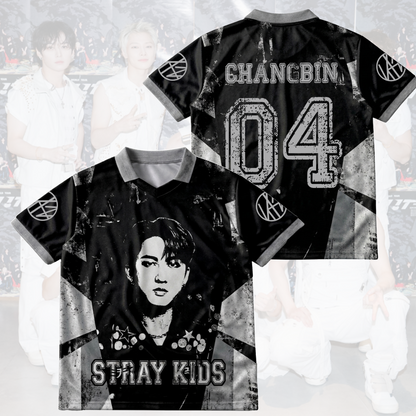 Stray Kids Distressed Dark Grunge Winged Neck Baseball Shirt  K-Pop Streetwear Merch Gift For Stay