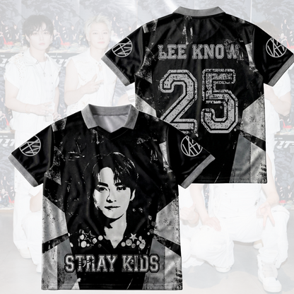 Stray Kids Distressed Dark Grunge Winged Neck Baseball Shirt  K-Pop Streetwear Merch Gift For Stay