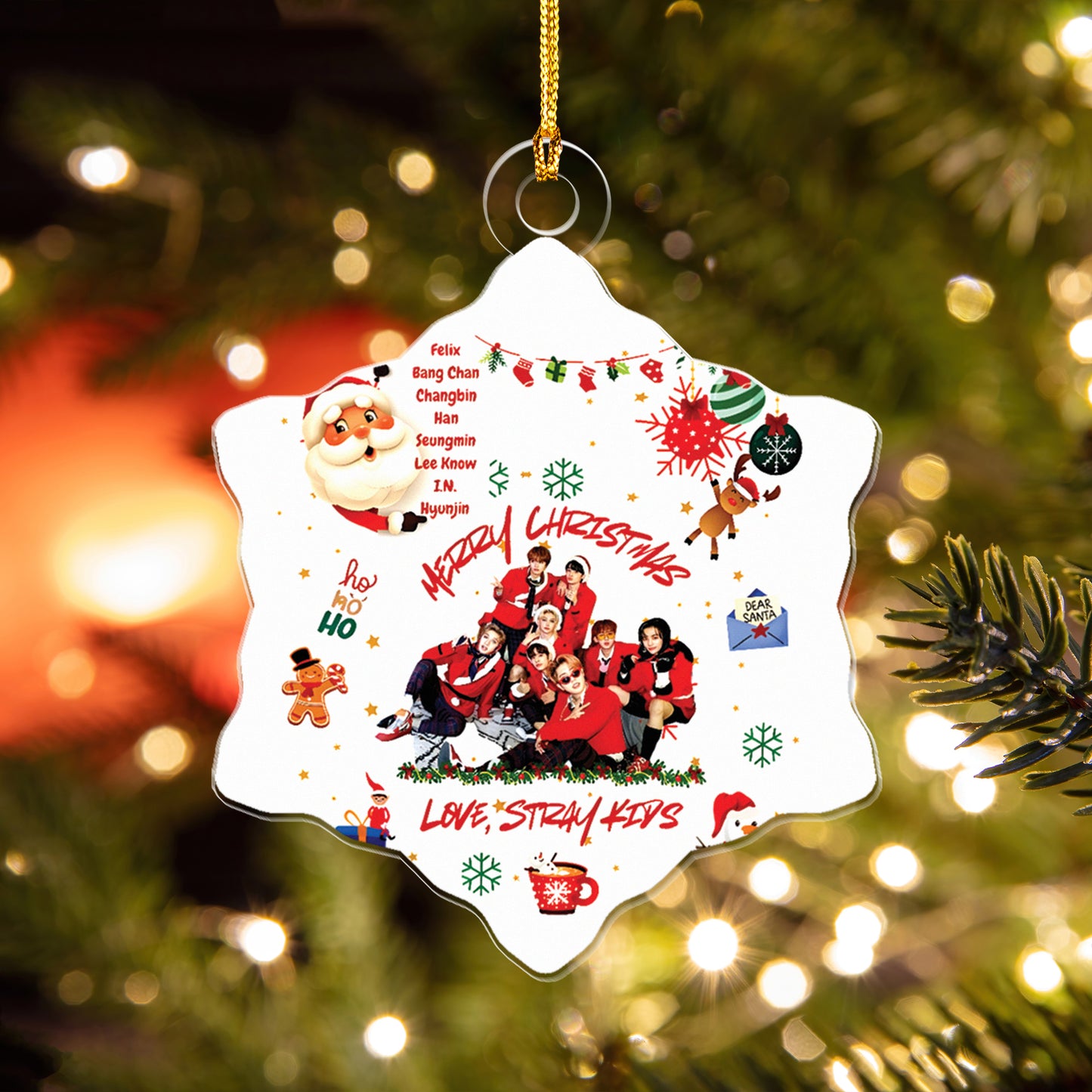 WAVESTEEᵀᴹ Merry Christmas Love, Love Stray Kids Ornament Acrylic