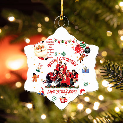 WAVESTEEᵀᴹ Merry Christmas Love, Love Stray Kids Ornament Acrylic